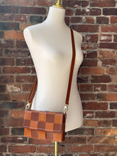Load image into Gallery viewer, The Penny: Checkerboard Cognac & Brown