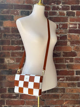 Load image into Gallery viewer, The Penny: Checkerboard Congac & White