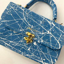 Load image into Gallery viewer, Blue Suede with White Splatter Paint
