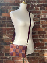 Load image into Gallery viewer, The Penny: Checkerboard Brown &amp; Burgundy

