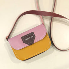 Load image into Gallery viewer, Colorblock Crossbody- Purple and Brown
