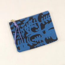 Load image into Gallery viewer, Mini Half-and-Half Zipper Pouch- Abstract Blue
