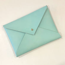 Load image into Gallery viewer, Classic Envelope Clutch- Teal Veg Tan 2

