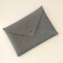 Load image into Gallery viewer, Classic Envelope Clutch- Dark Gray Suede

