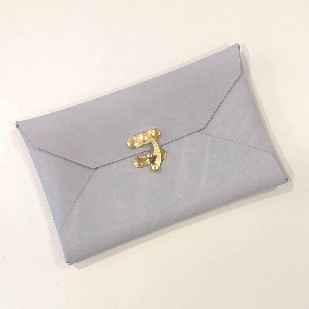 Envelope Clutch, Vintage Clasp (Med.)- Soft Gray Nubuck
