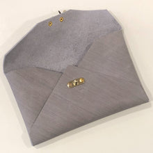 Load image into Gallery viewer, Envelope Clutch, Vintage Clasp (Med.)- Striped Gray
