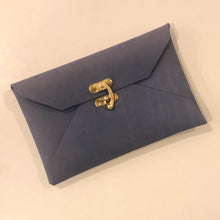 Load image into Gallery viewer, Envelope Clutch, Vintage Clasp (Med.)- Faded Navy
