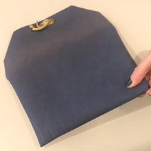 Load image into Gallery viewer, Envelope Clutch, Vintage Clasp (Med.)- Faded Navy
