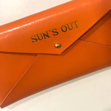 Load image into Gallery viewer, &quot;Sun&#39;s Out&quot; Glasses Case- Patent Orange
