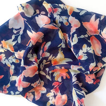 Load image into Gallery viewer, Bag Scarf (Navy Floral Watercolor)
